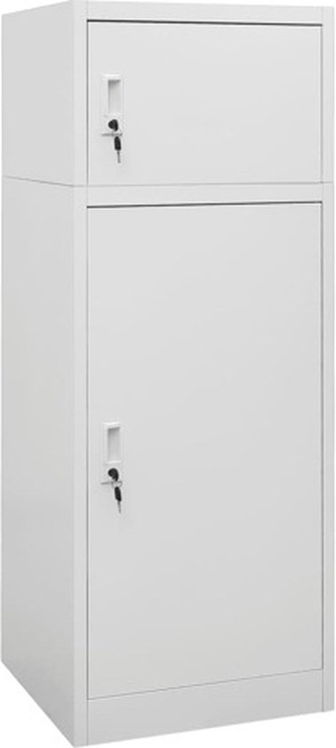 vidaXL - Zadelkast - 53x53x140 - cm - staal - lichtgrijs van vidaXL