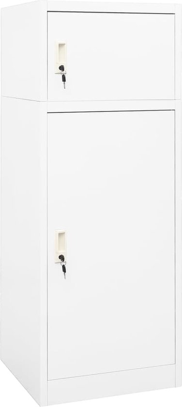 vidaXL - Zadelkast - 53x53x140 - cm - staal - wit van vidaXL