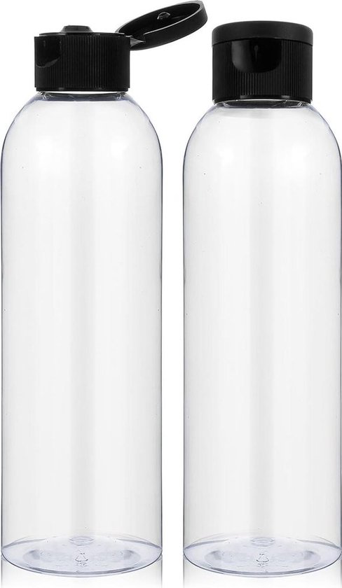 Vier lege plastic flesjes van 200 ml, navulbare lotionflesjes met klapdeksel.voor voor shampoo, conditioner, lotion, gezichtscrème, enz.