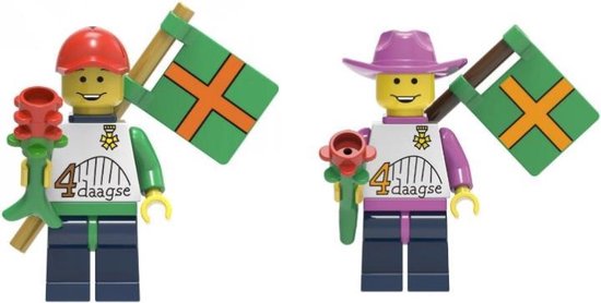 Vierdaagse poppetje combi groene en roze woensdag editie van Dushi