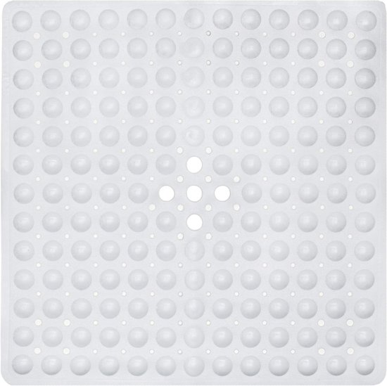 Vierkante Douchemat - Antislip Badmat - Douchen in Veiligheid - Meer dan 160 Zuignappen - 21 x 21 inch - Wit