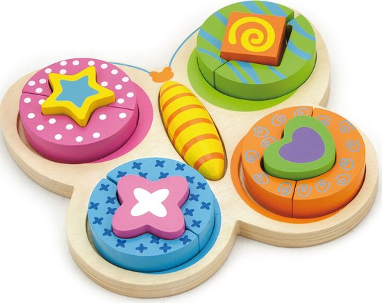Viga Toys - Blokken Puzzel - Vlinder van Viga