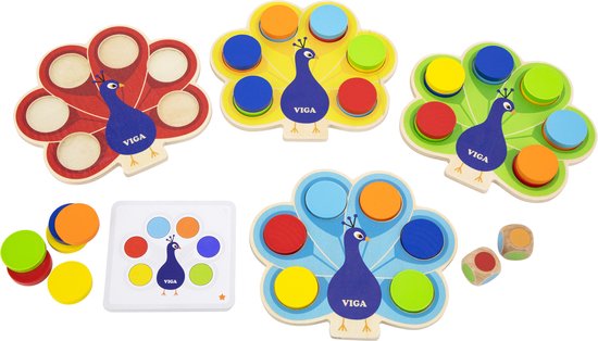 Viga Toys - Pauw Kleur Matching Spel van Viga