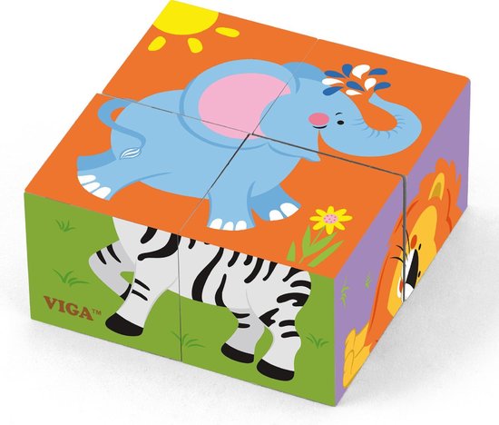 Viga Toys - Vormenpuzzel - Safari Dieren van Viga Toys