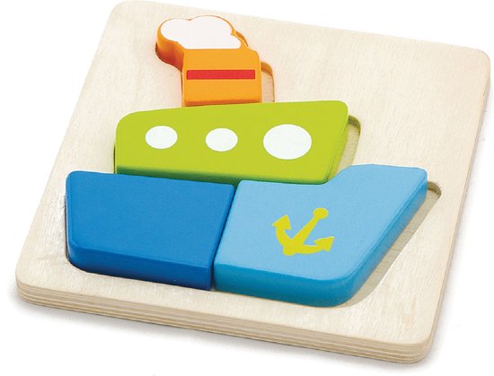 Viga Toys - Vormenpuzzel - Schip van Viga