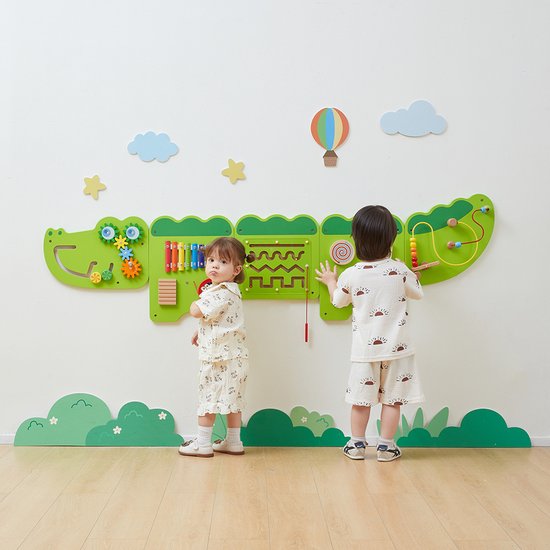 Vigatoys - Houten - Wandspeelbord - Krokodil Junior Groot - Lengte 180cm van Vigatoys