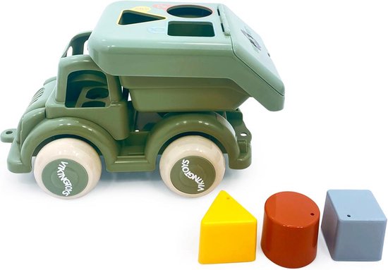 Viking Toys RE:LINE - Vuilniswagen Vormenstoof - 4-Delige Speelset - Gemaakt Van 100% Gerecycled Plastic - Geschikt Vanaf 1 Jaar van Viking Toys