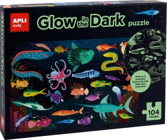 VillaSabe-APLI Glow in de dark puzzel Oceaan- Oceaan puzzel van VillaSabe