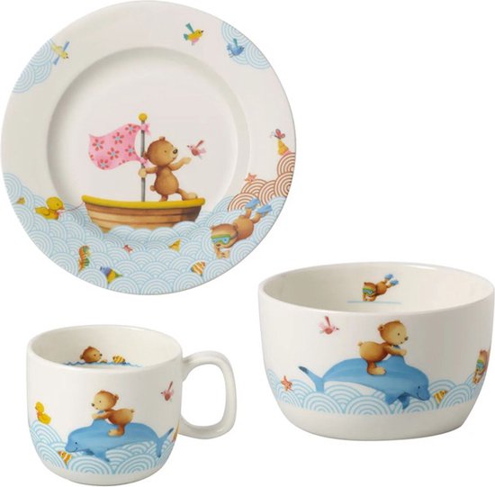 Villeroy & Boch Kinderservies Happy as a Bear - 3-delig van Merkloos