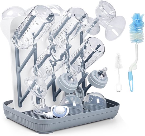 Villux Flessenrek Voor Baby - Flessenrek Baby - Flessen Droogrek - Droogrek Flessen - Flessenborstel Baby - Baby Voeding - Baby Flessen - Flessendrager van Villux