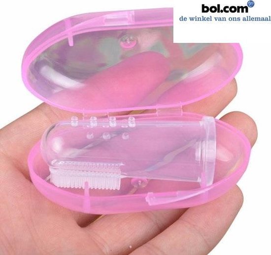 Vingertandenborstel baby, vinger tandenborstel kinderen INCLUSIEF GRATIS OPBERG DOOSJE van Cherish
