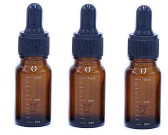 Virtubuy - Lege Flesjes - Essentiële Olie - Herbruikbaar en handig - 10ml - Dopperflessen - Geschikt voor cosmetica - Oranje en zwart van Merkloos