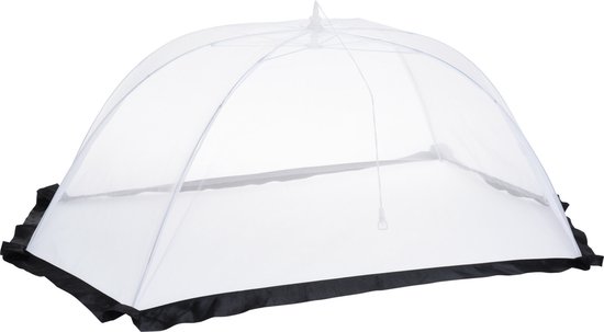 Vliegenkap - wit/zwart - 6-hoekig - 116 x 65 cm - anti-ongedierte - food cover - voedselkap - XXL van Arisol