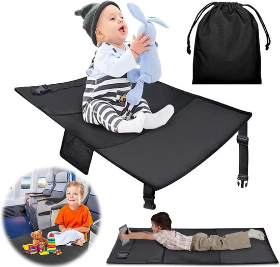 Vliegtuigbedje - Voetensteun Vliegtuig - Vliegtuig Peuter Bedje - Baby Reis Bedje - Peuter Reis Bedje - Baby Bedje - Peuter Bedje - Vliegtuig Voeten Bedje - Zitverlenging Voor Kinderen - Lichtgewicht En Opvouwbaar - Comfortabel - Waterbestendig - Was van JetKids