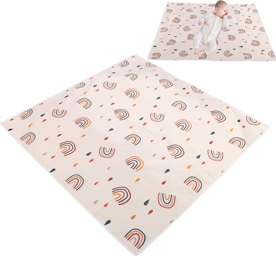Vloerbeschermer Kinderstoel - Eetkamerstoel Mat - Eten en knoeien - Waterdicht en wasbaar - 110 x 110 cm - Grijs