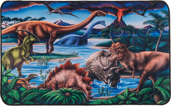 Vloerkleed - Speelkleed - Dinosaurus - anti slip - 80 x 50 cm van KEK Amsterdam