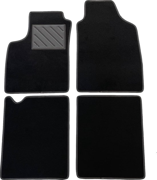 Vloermatten Fiat Panda II 169 2003-2011 op maat, antislip, hielkussen van versterkt rubber van Motohobby