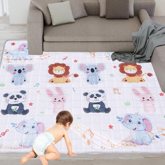 Vochtbestendige speelmat voor baby's - Opvouwbare kruipdeken voor binnen of buiten - Vrij van schadelijke stoffen - Veilig en draagbaar - 105 x 135 cm van Merkloos
