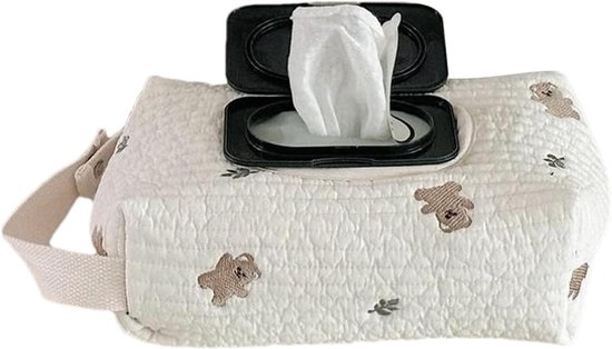 Vochtdoekjes Dispenser - Reisetui Babydoekjes - Hygiëne Onderweg - Herbruikbaar Katoen - 12 x 8 cm - Meerkleurig
