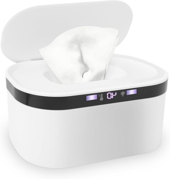 Vochtdoekjes Verwarmer - Doekjes Dispenser - Baby Comfort - Geïntegreerd Nachtlampje - 21.8 x 15 x 13.7 cm - Wit
