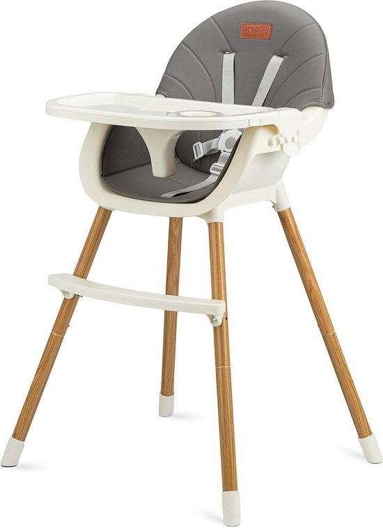 Voederstoel 3-in-1 product stabiel verstelbare riemen ergonomische zitting pluche inzetstuk inclusief speelgoed maximale hygiëne uitneembaar dienblad zwart-grijs kleur - kinderstoel van Hauck