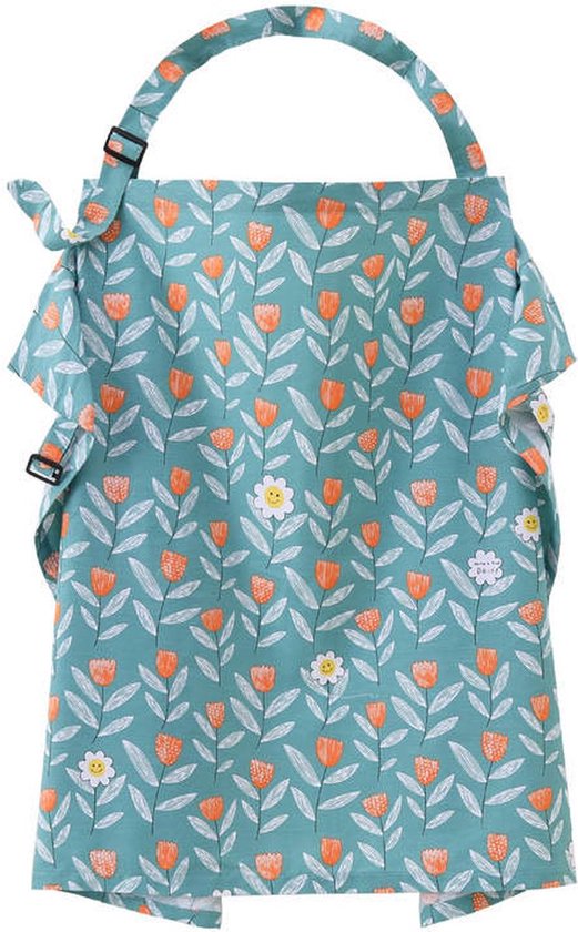 Voedingsdoek – Borstvoedingsdoek - Afschermdoek Tijdens Voeden - Tulpen - Groen - 68 x 93 cm van Merkloos