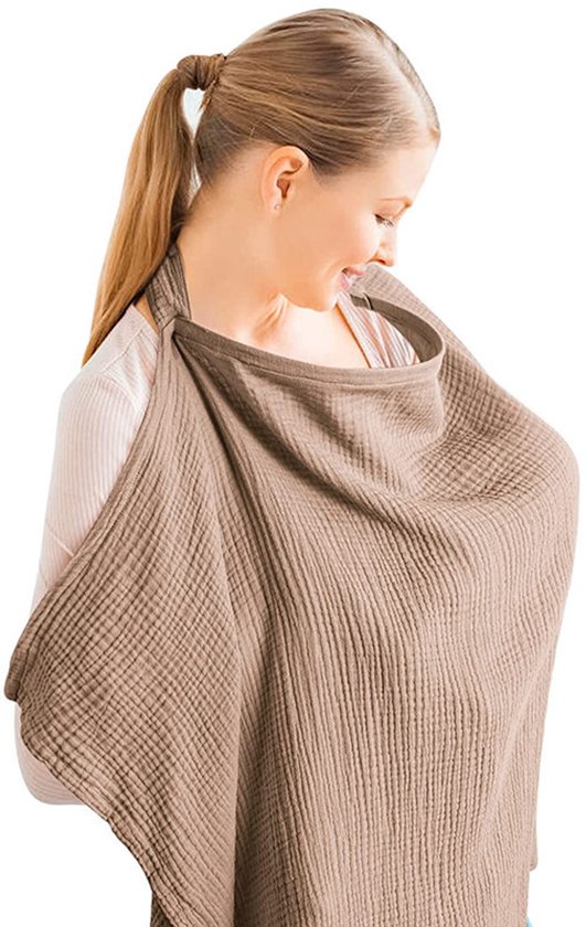 Voedingsdoek - Borstvoedingsdoek - Borstvoeding Doek - Borstvoeding sjaal - borstvoedingsschort - Voedingscape - Afschermdoek - 75*95 cm - Katoenen - Verstelbaar - Uitwasbaar - Kraamcadeau - Borstvoedingsaccessoires - Kameel - 75*95cm van Merkloos