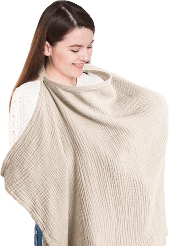 Voedingsdoek voor onderweg, borstvoedingssjaal, 75 x 95 cm, borstvoedingssjaal, borstvoedingssjaal, borstvoedingsdoek voor onderweg, casual (kaki) van Vö