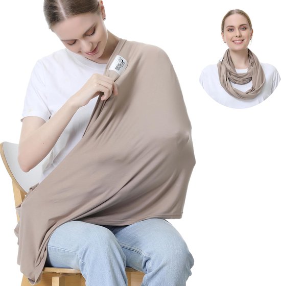 Voedingshoes/sjaal - Borstvoedingsaccessoires - Zachte stof (lichtbruin) van Koeka