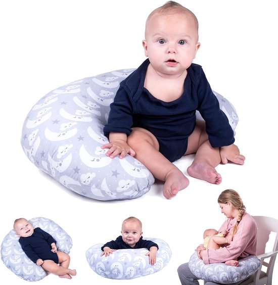 Voedingskussen klein. Babykussentje 100% katoen. Voedingskussen met afneembare en wasbare hoes. Borstvoedingskussen van Little Dutch