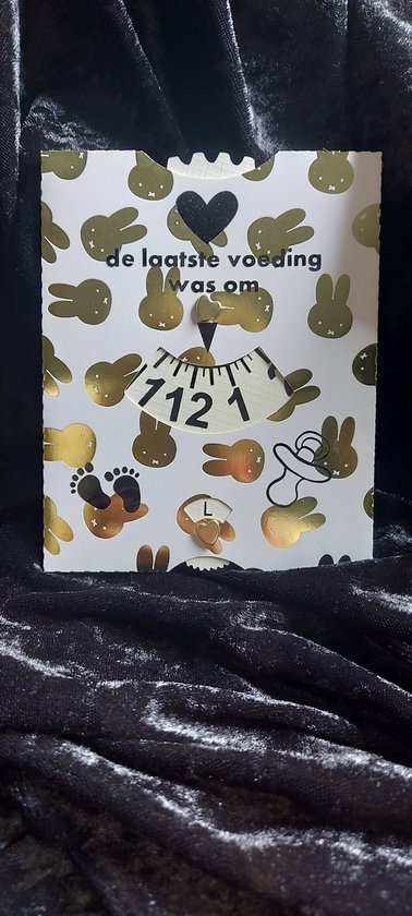 Voedingsschijf konijntjes goud, Voedingskaart, hulp schijf voeding, Borstvoeding, Cadeau, Kraam cadeau, Baby, Babyshower, Voedingskaart van Letterbazar.