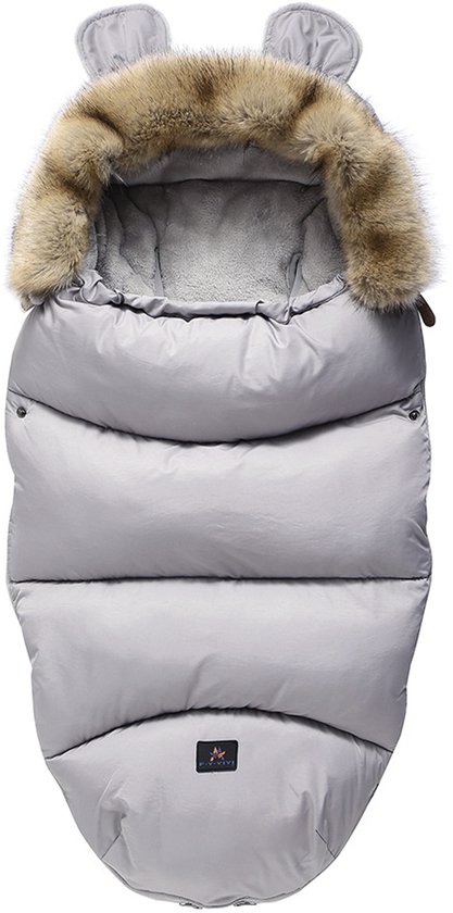 Voetenbeschermers voor kinderwagen - Verdikte voetenbeschermers - Warm en comfortabel - Wind- en waterdicht - Bescherming tegen kou en warmte - Wasbaar -100*46cm-Grijs van Merkloos