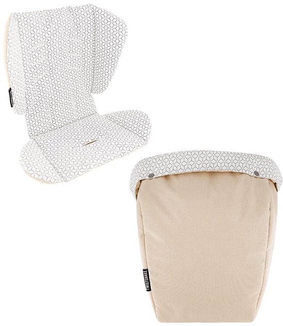 Voetenzak, Ademend Zachte Zitting Inzet, Comfortabele Warme Voetenzak, Slaapzak voor Liggende Buggy, Beige