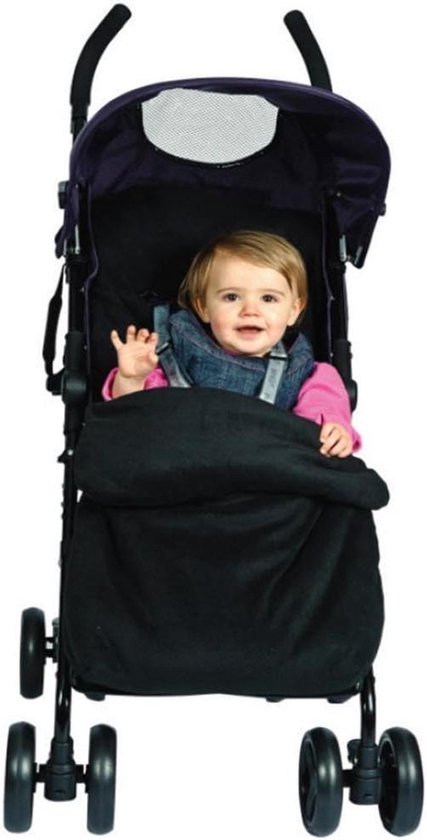 Voetenzak - Baby deken - Kinderwagen comfort - Afneembare hoes - 101 cm - Zwart