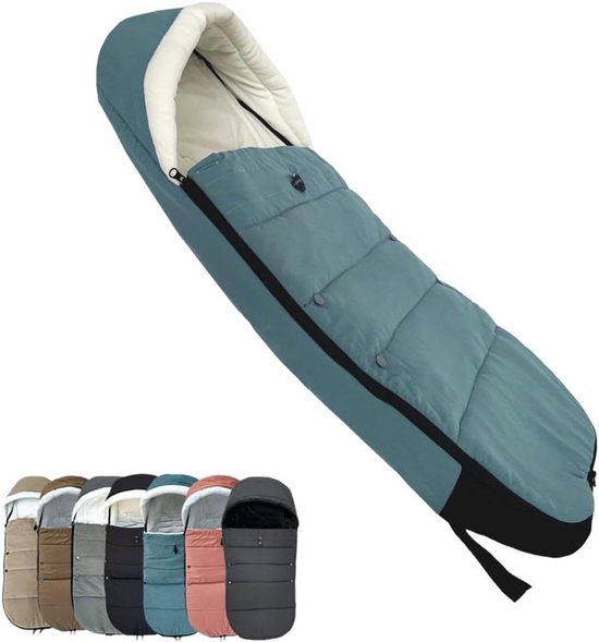 Voetenzak Baby - Kinderwagen Accessoire - Warmte Buiten - Waterafstotend Fleece - 90 x 45 cm - Aqua