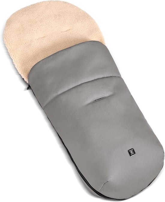 Voetenzak Baby - Slaapzak Kinderwagen - Warm Blijven - Uitneembare Teddyvoering - 96 x 40 cm - Grijs