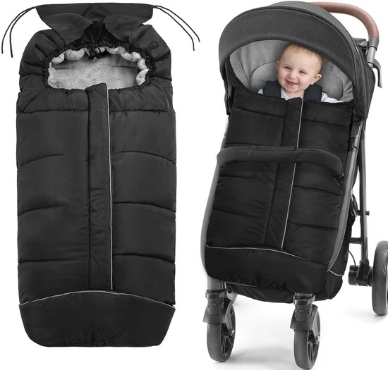 Voetenzak, buggy, voetenzak, kinderwagen, winter, met ritssluiting en capuchon, waterdicht, warm, thermo-fleece, voetenzak, buggy, universele voetenzak, kinderwagen, geschikt voor alle kinderwagens