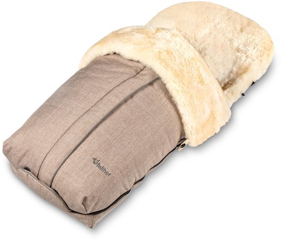 Voetenzak Cortina, Oeko-Tex® Standard 100 gecertificeerd, 45 x 97 cm, wind- en waterdicht, wasbaar tot 30 °C, opening aan de voet (beige-melange)