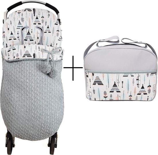 Voetenzak en Maxi Bag - Kinderwagen Accessoires - Baby Comfort - Afneembaar Deksel - 29 x 39 x 11 cm