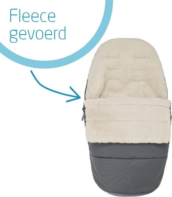 Voetenzak, Geschikt voor Kinderwagens, Warme Fleece Voering voor de Winter, Essential Graphite (donkergrijs) van Maxi-Cosi