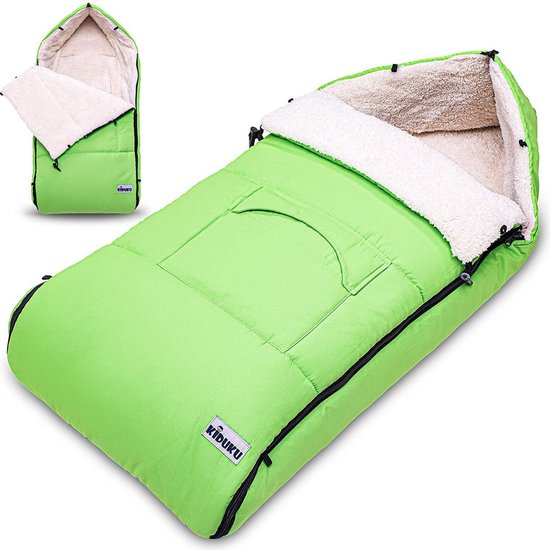 Voetenzak groen, 95 x 50 cm., kinderwagen voetenzak, wintervoetenzak van Altabebe