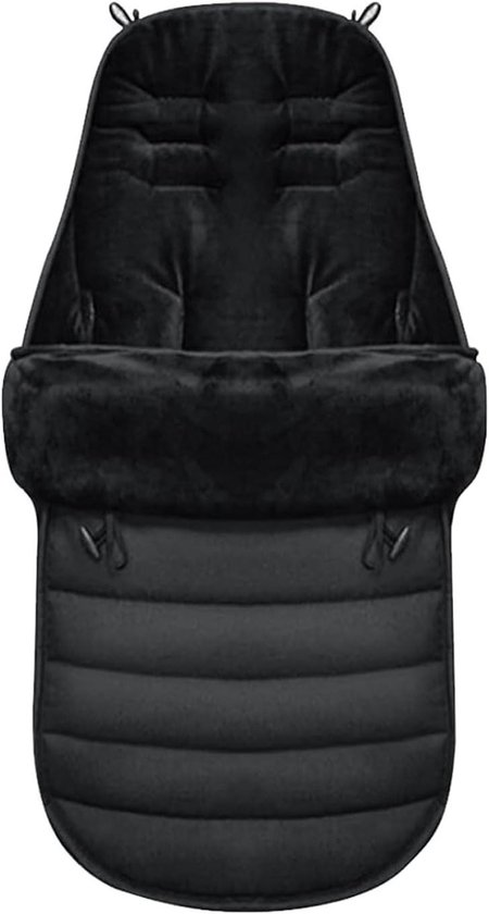 Voetenzak Kinderwagen - Baby deken - Winterse Wandelingen - Afneembaar en Wasbaar - 90 x 42 cm - Zwart