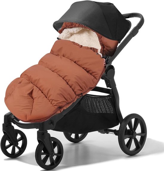 Voetenzak Kinderwagen - Baby slaapzak - Baby warm houden - Afneembaar design - Universeel - Bruin