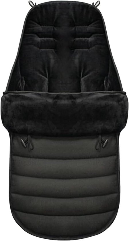 Voetenzak Kinderwagen - Baby slaapzak - Warmte buiten - Afneembaar en wasbaar - 90 x 42 cm - Zwart