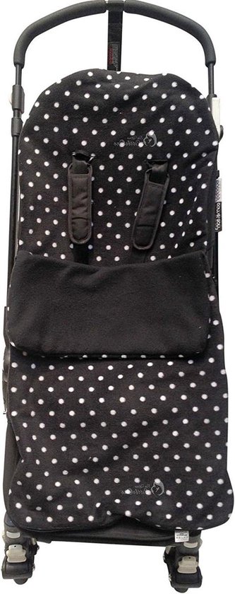 Voetenzak Kinderwagen - Baby Slaapzak - Warmte Buiten - Omkeerbaar Ontwerp - 48 x 39 cm - Zwart Polka Dot