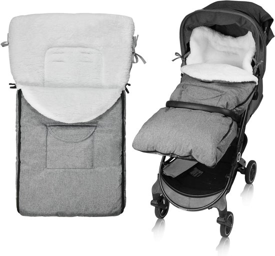 Voetenzak Kinderwagen - Baby Slaapzak - Warmte Buiten - Universele Compatibiliteit - 32 x 23 cm - Grijs