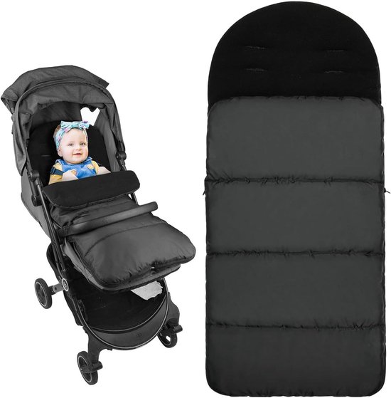 Voetenzak Kinderwagen - Baby slaapzak - Warmte Buiten - Universele Pasvorm - 318 x 217 cm - Zwart
