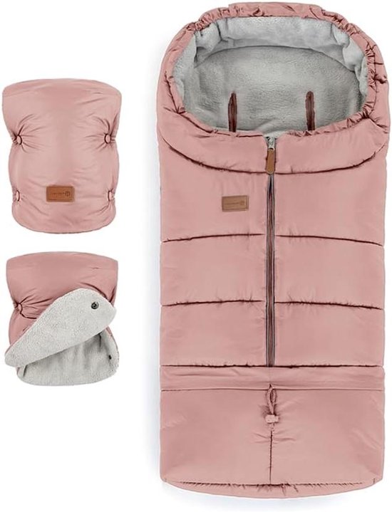 Voetenzak Kinderwagen - Baby slaapzak - Warmte en comfort - 3-in-1 aanpasbaar - 110 cm lang - Oudroze