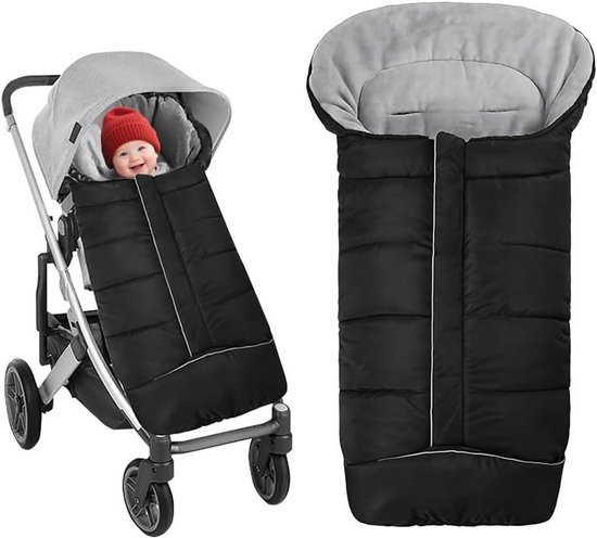 Voetenzak Kinderwagen - Baby Winterzak - Baby Warm Houden - Waterdicht Winddicht - 84 x 38 cm - Zwart