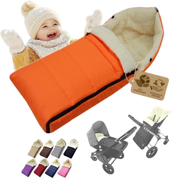 Voetenzak Kinderwagen - Babyslaapzak Buggy - Warm Houden Baby - Universele Pasvorm - 108 cm - Oranje